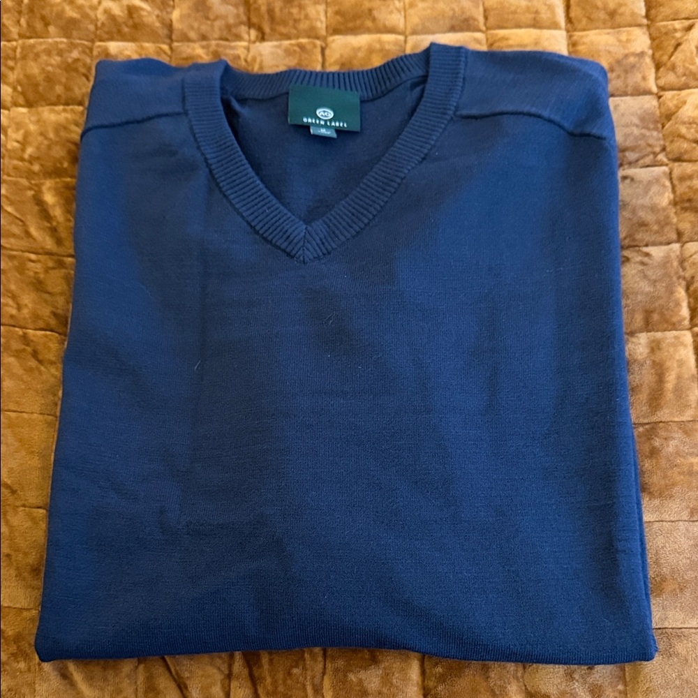 Ag Adriano Goldschmied Deep Blue V-Neck Sweater NWOT